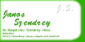 janos szendrey business card
