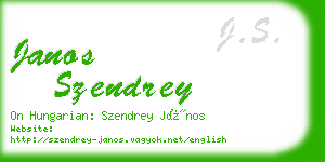 janos szendrey business card